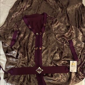 Elegant Purple and Gold Robe( Arabic wedding dress)